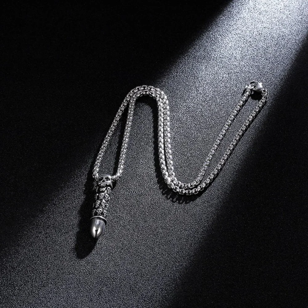 ❤️Fashionable Domineering Trendy Skull Bullet Necklace for women/men, N90201P209
